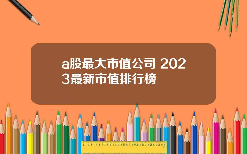 a股最大市值公司 2023最新市值排行榜